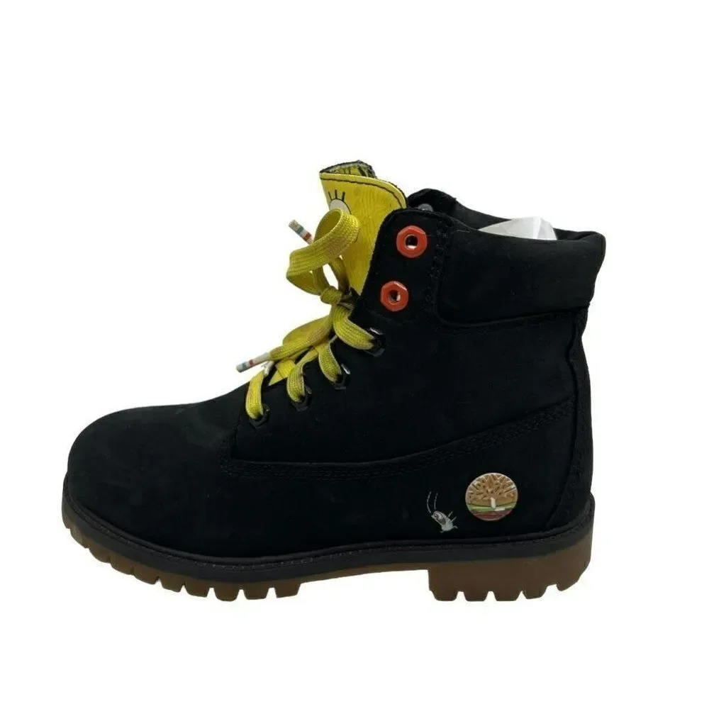 Timberland SpongeBob Boots‎ Boys Size 5 Black Yellow Good Waterproof Limited